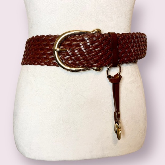MICHAEL Michael Kors Accessories - Michael Michael Kors Braided Leather Belt Brown Size Small